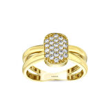 Taşlı Tasarım Altın Yüzük - 14K - 3.27gr