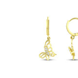 Altın Kelebek Küpe - 14K - 2.23gr