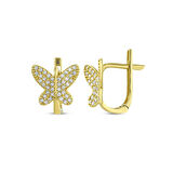 Altın Kelebek Küpe - 14K - 2.28gr