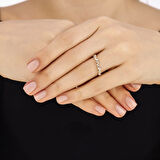 Taşlı Tasarım Altın Yüzük - 14K - 1.53gr