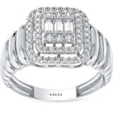 Baget Taşlı Altın Yüzük - 14K - 2.77gr