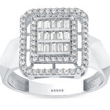 Baget Taşlı Altın Yüzük - 14K - 2.52gr