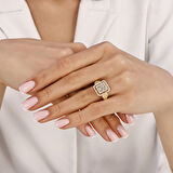 Baget Taşlı Altın Yüzük - 14K - 2.81gr