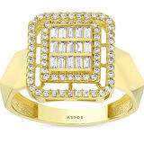 Baget Taşlı Altın Yüzük - 14K - 2.81gr