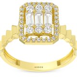Baget Taşlı Altın Yüzük - 14K - 2.63gr