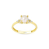 Taşlı Tasarım Altın Yüzük - 14K - 1.43gr