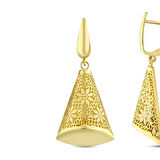 Altın Tasarım Küpe - 14K - 5.14gr