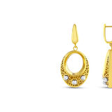 Altın Tasarım Küpe - 14K - 5.91gr