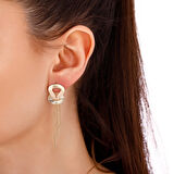 Tasarım Altın Küpe - 14K - 4.32gr