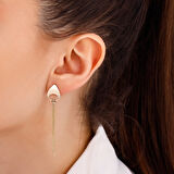 Tasarım Altın Küpe - 14K - 3.62gr