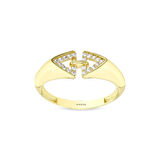 Taşlı Tasarım Altın Yüzük - 14K - 1.90gr