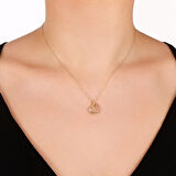 Kalp Figürlü Altın Kolye - 14K - 1.40gr