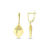 Tasarım Altın Küpe - 14K - 6.51gr