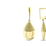 Tasarım Altın Küpe - 14K - 6.75gr