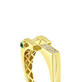 Taşlı Tasarım Altın Yüzük - 14K - 3.24gr