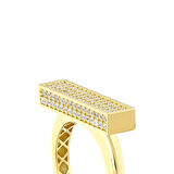 Taşlı Tasarım Altın Yüzük - 14K - 4.03gr