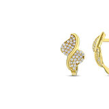Taşlı Tasarım Altın Küpe - 14K - 2.36gr