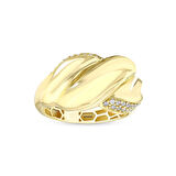 Taşlı Tasarım Altın Yüzük - 14K - 3.30gr