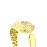 Taşlı Tasarım Altın Yüzük - 14K - 2.66gr