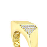 Taşlı Tasarım Altın Yüzük - 14K - 2.95gr