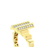 Taşlı Tasarım Altın Yüzük - 14K - 3.09gr