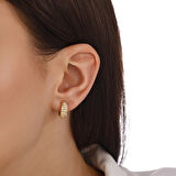 Tasarım Altın Halka Küpe - 14K - 2.53gr