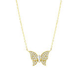 Kelebek Figürlü Altın Kolye - 14K - 1.86gr