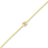 Çiçek Figürlü Altın Çocuk Bileklik - 14K