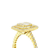 Altın Baget Taşlı Tasarım Yüzük - 14K