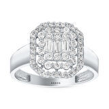 Altın Baget Taşlı Tasarım Yüzük - 14K