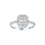 Altın Baget Taşlı Tasarım Yüzük - 14K