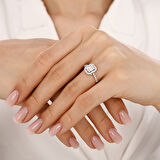 Altın Baget Taşlı Tasarım Yüzük - 14K