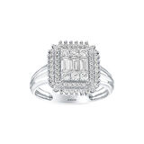 Altın Baget Taşlı Tasarım Yüzük - 14K