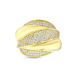 Altın Taşlı Tasarım Yüzük - 14K