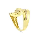 Altın Taşlı Tasarım Yüzük - 14K