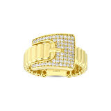 Altın Taşlı Tasarım Yüzük - 14K