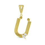 Altın Ü Harf Kolye Ucu - 14K - 1.91gr