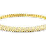 Taşlı Tasarım Altın Kelepçe - 14K - 8.30gr
