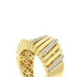 Taşlı Tasarım Altın Yüzük - 14K - 4.65gr