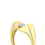 Taşlı Tasarım Altın Yüzük - 14K - 2.69gr