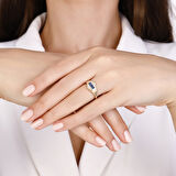 Renkli Taşlı Altın Yüzük - 14K - 2.38gr