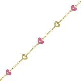 Kalp Figürlü Altın Çocuk Bileklik - 14K