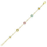 Çiçek Figürlü Altın Çocuk Bileklik - 14K