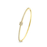 Altın Taşlı Tasarım Kelepçe - 14K