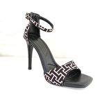 Kadın İnce Topuklu Abiye Ayakkabı  Yeni Sezon İnce Bantlı 10 cm Siyah  Yeşil