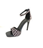 Kadın İnce Topuklu Abiye Ayakkabı  Yeni Sezon İnce Bantlı 10 cm Siyah  Yeşil