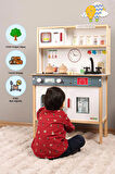 Ledli Ahşap Oyuncak Mutfak ~ Montessori Mutfak, Çocuk Mutfağı, Hediye Halı DBK101