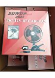 Oto Araç Fanı Döner Başlıklı 8 Inçh Dc 12v Car Fan Vantilatör