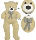 Papyonlu Sevimli Büyük Peluş Ayıcık, 130 cm - % 100 YERLİ 