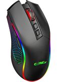 Claw's Crossfire Air V1 Kablosuz 10000 Dpi Pixart PMW3325 Sensör Makro Yazılımlı Chromatic RGB Kablosuz Gaming Mouse - Siyah (2.4G + BT + Type-C Tri Mod)